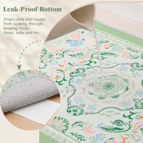 Bienbee Cat Litter Mat, 2 Pack 33" x 22" Machine Washable for Litter Boxes