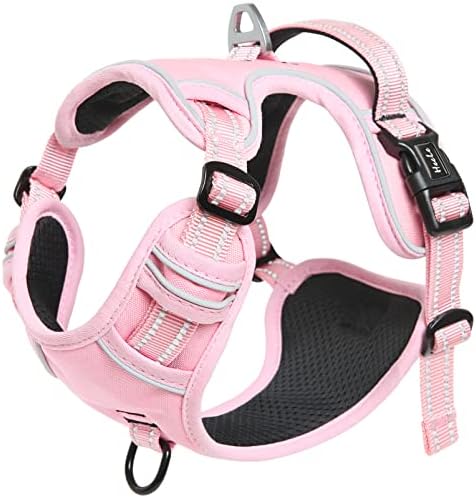 HEELE Dog Harness Dog Harness Small Dog No Pull Harness with Soft Handle Reflective Harness Adjustable, Pink, XS