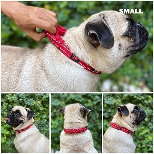 Tuff Pupper Heavy Duty Dog Collar with Handle | Ballistic Nylon Heavy Duty Collar | Padded Reflective Dog Collar with Adjustable Stainless Steel Hardware | Convenient Sizing for All Breeds