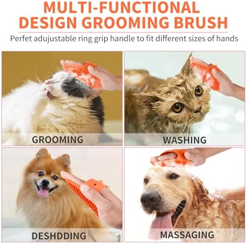 Professional 7 in 1 Dog Paw Cleaner for Dogs & Cats - Includes 1 Portable Paw Washer, 1 Bath Brush, 2 Dog Toothbrushes and 3 Absorbent Towels Note: Fits Paws up to 2 Inches Wide (Orange, Small)