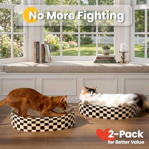 Conlun Oval Cat Scratcher Bed Bowl Lounge for Kittens | Medium | 2 Pack