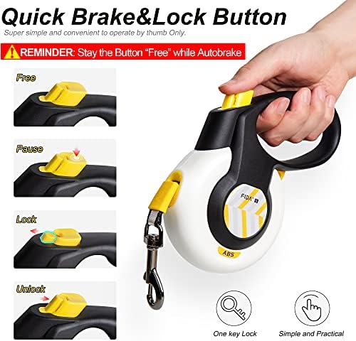 Fida AutoBrake Heavy Duty Retractable Dog Leash, 16 ft, for Dogs that Pull