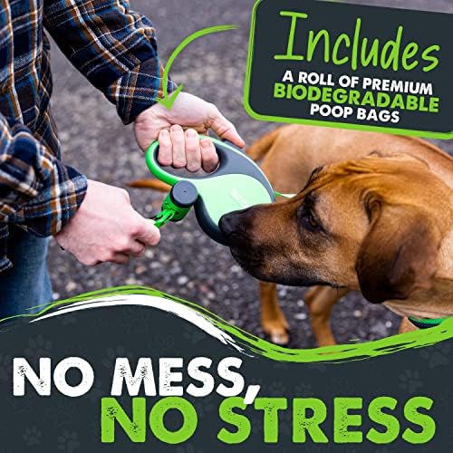 Mighty Paw 16' Retractable Dog Leash with Poop Bag Holder, Large Pets