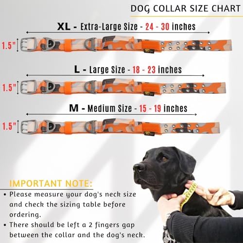 ADITYNA Heavy Duty Dog Collar for Extra-Large Dogs with Traffic Handle
