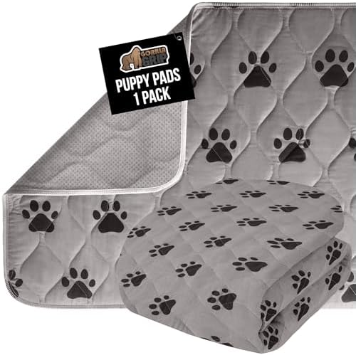GORILLA GRIP Washable Puppy Pads, Slip Resistant Dog Crate Mat, 22x22