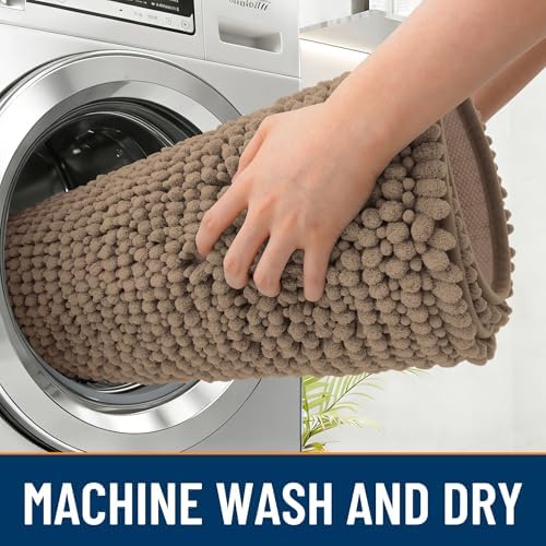 OLANLY Dog Door Mat for Muddy Paws 24x16, Extra Absorbent Chenille Mud Mat