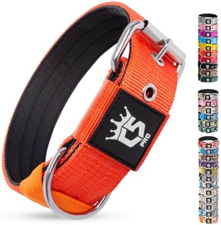 TSPRO Heavy Duty Thick Dog Collar with Metal Buckle for Large Dogs