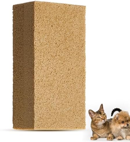 1 Pack Pet Hair Remover Sponge Cat and Dog Hair Sponge, Khaki