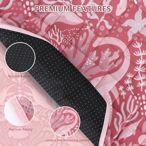 BVAGSS Washable Pee Pads for Dogs, 2 Pack Reusable Leakproof Puppy Wee Wee Pad, Non-Slip Waterproof Pet Training Pads, Super Absorbent Whelping Pads XH081 (Dino Pink, 36X41 Inch (Pack of 2))