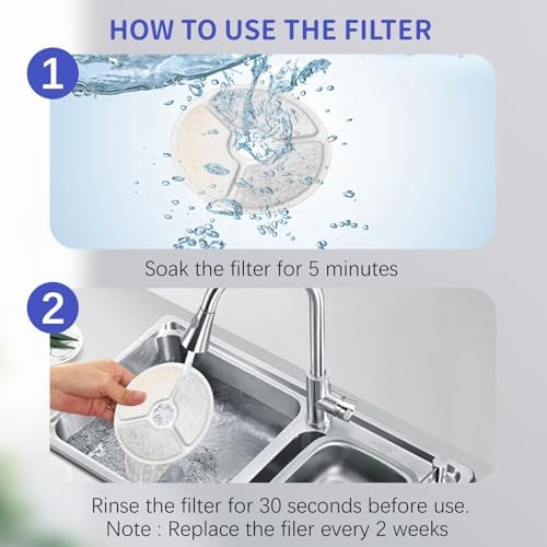 Cat Water Fountain Filter Replacement: 8Packs Cat Fountain Filter-Suitable for AIAUON 84oz/2.5L Pet Cat Fountain W01