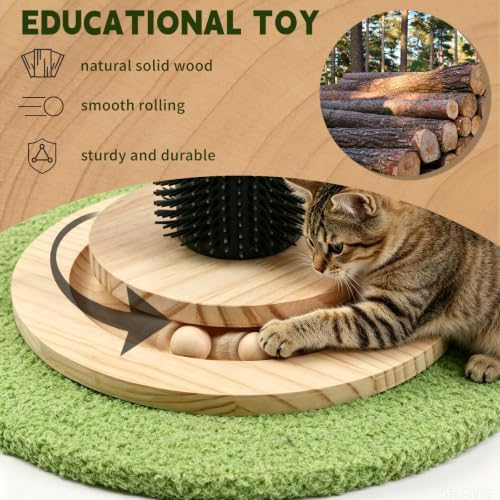 39.4'' Tall Cat Scratching Post,3.5 Inch Wide Sisal Cat Scratcher Tree with Leaves,Interactive Cat Toys for Indoor