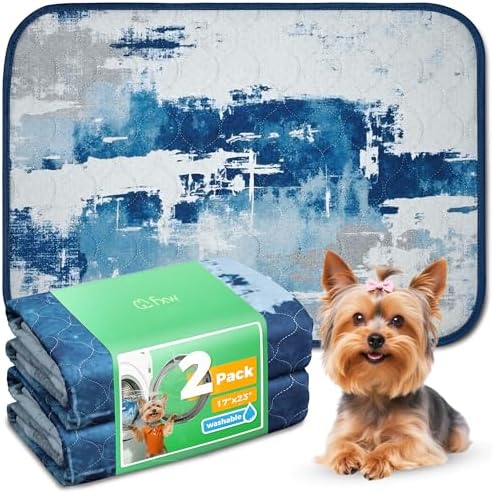 FXW Washable Pee Pads for Dogs, Super Absorbent, 17" x 23", 2 Packs