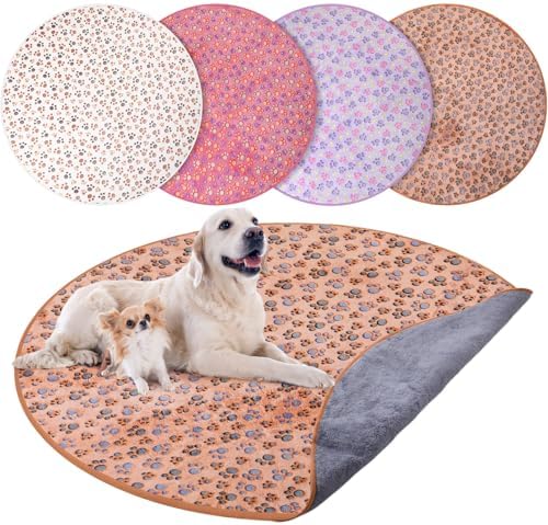4 Pack Washable Whelping Pad Whelping Supplies Absorbent Reusable Puppy Training Pads Reusable Dog Mat for Floor Non Slip Washable Pee Mat for Dogs(Bright Color,48 Inch)