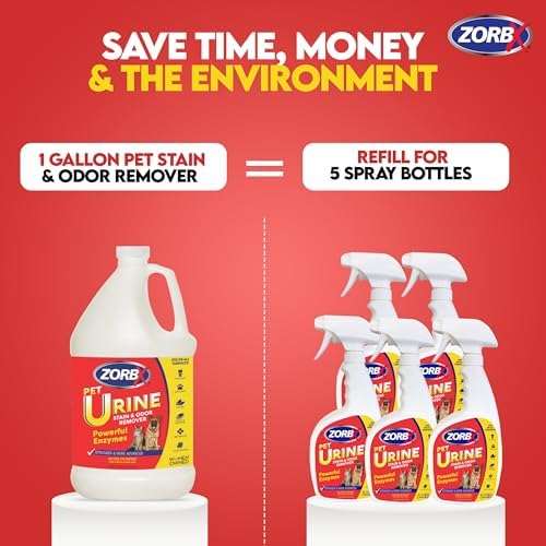 ZORBX Powerful Enzyme Pet Urine Stain & Odor Remover Spray 24 Oz