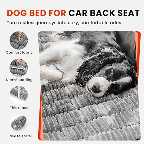 HiPetpy Backseat Dog Bed Mat for Car, Non-Slip Dog Bed for Car Back Seat