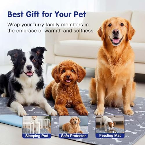 Pee Pads with Pheromones, Elite Pads for Cats, Washable Pee Pads for Dogs, Leak-Proof & Anti-Slip Pet Training Pad for Home & Travel(Grey, M: 23.6" × 15.7")