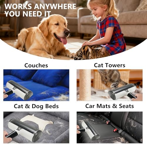 Pet Hair Remover, Roller, Remove Dog Hair and Cat Hair Easily (Black)