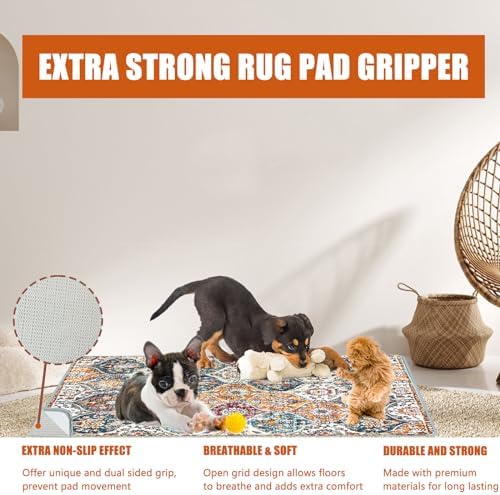 Washable Pee Pads for Dogs, (2 Pack, 36"x42") Upgrade Reusable Puppy Pads with Non-Slip Rug Pad, Super Thickening Absorbent Leakproof Dog Traning Pads Whelping Pad for Dogs, Doggie(Orange)