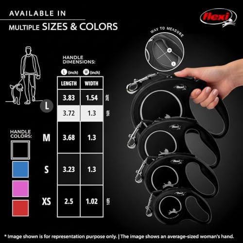 FLEXI® Classic Tape Retractable Dog Leash, Large, 26 ft - Black