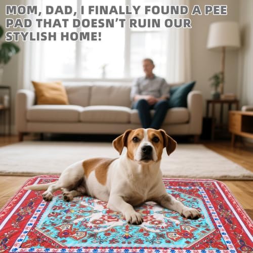 KOOLTAIL Washable Pee Pads for Dogs, 2 Pack Super Absorbent Reusable Puppy Training Pads Waterproof, Nonslip and Leak-Proof Dog Pee Pads, Large Pet Mats Whelping Pads for Floor, Crate, Couch 36*41