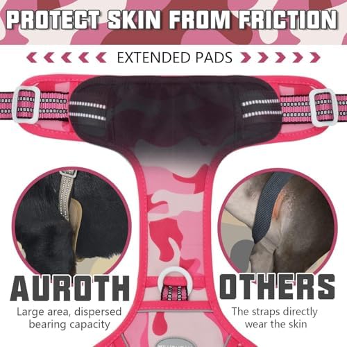 AUROTH Tactical Dog Harness for Extra Large Dogs, Heavy Duty No Pull Vest