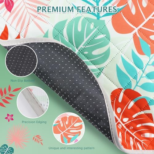 BVAGSS Washable Pee Pads for Dogs, 2 Pack Reusable Leakproof Puppy Wee Wee Pad, Non-Slip Waterproof Pet Training Pads, Super Absorbent Whelping Pads XH081 (Green Palm Leaves, 36X36 Inch (Pack of 2))
