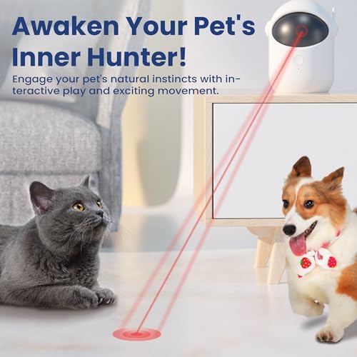 PAWSPIK Automatic Laser Cat Toy, Rechargeable Interactive Cat Toy, White
