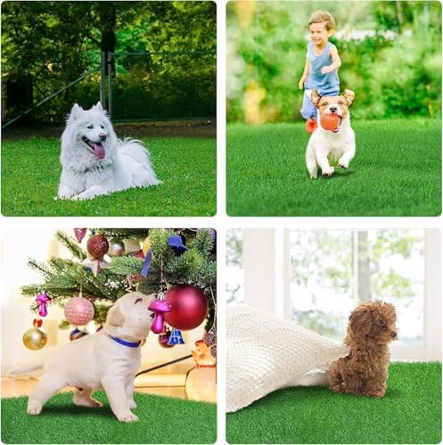 Artificial Grass Rug Turf for Dogs Indoor Outdoor Fake Grass for Dogs Potty Training Area Patio Lawn Decoration (25.6 x 19.7 Inch (Pack of 2))