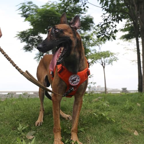 ICEFANG Tactical Dog Harness for Large Dogs,Reflective No Pull Dog Vest