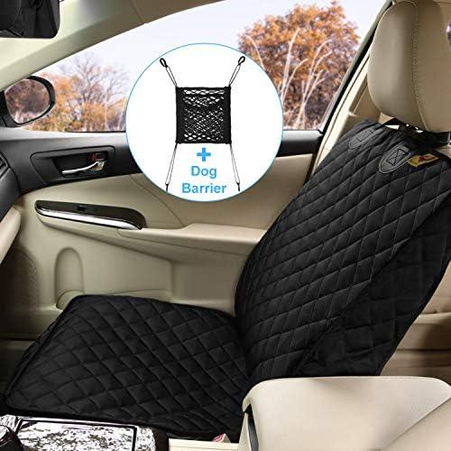 Bark Lover Car Seat Covers Front Seats,Car Seat Protector for Dogs,Scratch-Proof Dog Car Seat Cover,Universal Fit for Cars Trucks SUVs (Black,1 Pack)