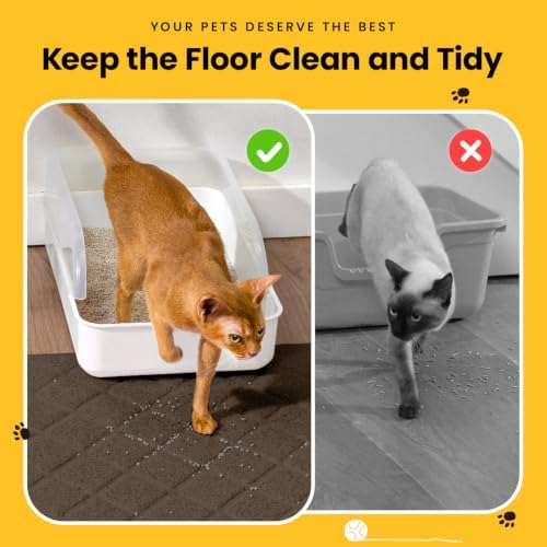 Conlun Cat Litter Mat Litter Trapping Mat, 24" x 17" Brown