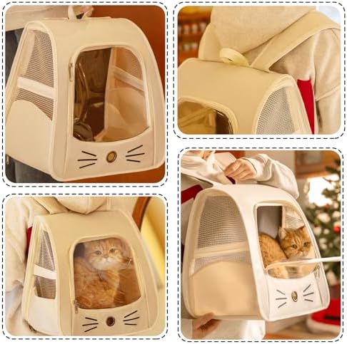 Cat Backpack Carrier, Dog Carrier Backpack for Hiking, Travelling, Camping, Portable Pet Backpack, Ideal for Small Animals & Puppies(Yellow)