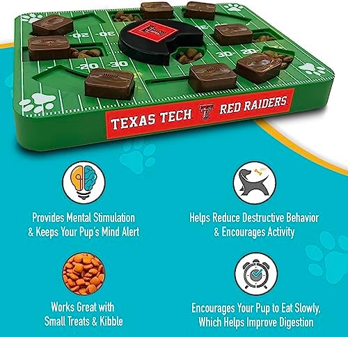Pets First NCAA Texas TECH Raiders Puzzle Toy, Puzzle Treat Dog Toy, Interactive Dog Treat Toy, Dog Puzzle Feeding Slow Toy