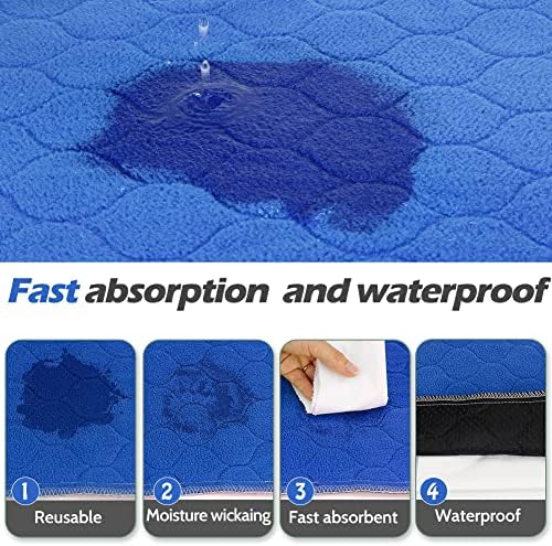 ARGOPET 2 Pack Reusable Puppy Pads for Dogs,24" x 18" Fast Absorbent Leak-Proof Washable Puppy Training Pads Furniture Protector Whelping Mats for Kennel, Creat(Blue)