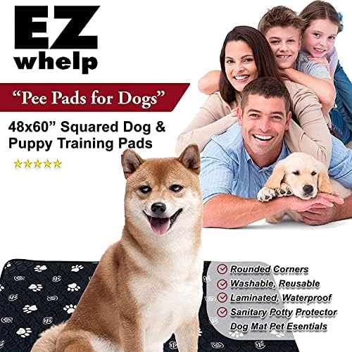 EZwhelp Reusable Dog Pee Pads, Washable Waterproof Mat 50x80 in, 2 Pack
