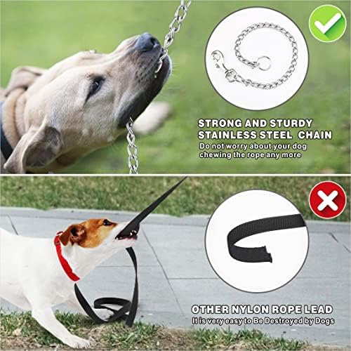 Idepet Heavy Duty Retractable Dog Leash Steel Chain 16ft Pet Leashes