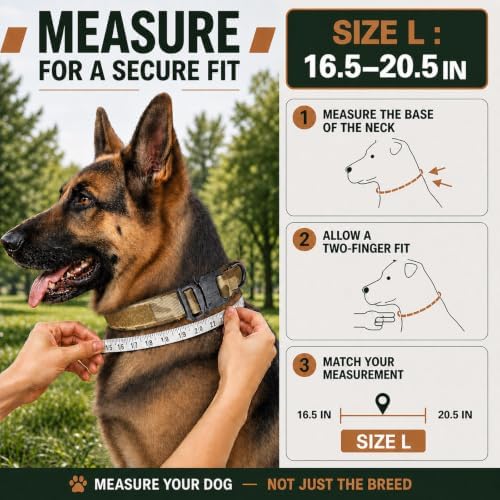 Tactical Dog Collar with Handle, Heavy Duty Nylon for Large Dogs