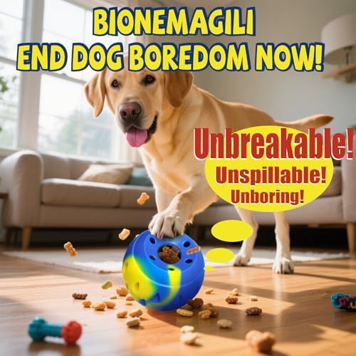 Interactive Dog Toy with Freezer Tray, Treat-Dispensing Puzzle Ball and Slow Feeder, Silicone Enrichment Toy for Small, Medium and Large Dogs, Yellow