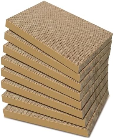 Cat Scratcher 8-Pack Refills, Large Cardboard Pads for Indoor Cats