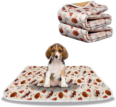 AIO Pet Urine pad Washable Pee Pads for Dogs Anti-Slip Waterproof 2-Pack Reusable Puppy Pads for Potty Training Heavy Absorbency Prevent Leakage Reusable Training Dog Pads 17.7*23.6inch Happy Dog