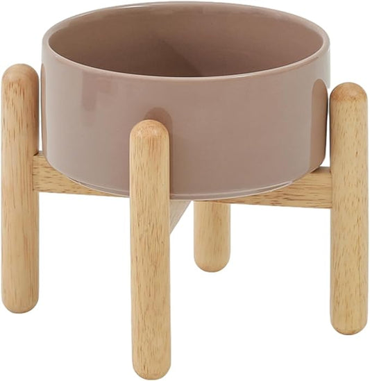 Havniva 6.1inch Ceramic Raised Dog Bowl with Stand, Elevated Dog Bowls for Small and Medium Breed Dog Food and Water Bowl Non-Slip Dog Dish Large Capacity Feeding Pet Water Bowl