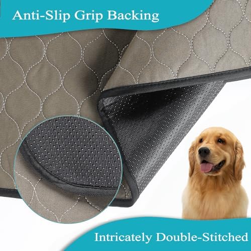 Bunlitent Washable Pee Pads for Dogs, 82" x 82", Brown, Reusable Puppy Pads
