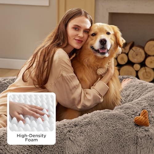 Bedsure Human Dog Bed for Adult, Plush Giant Calming Nest Bed Orthopedic