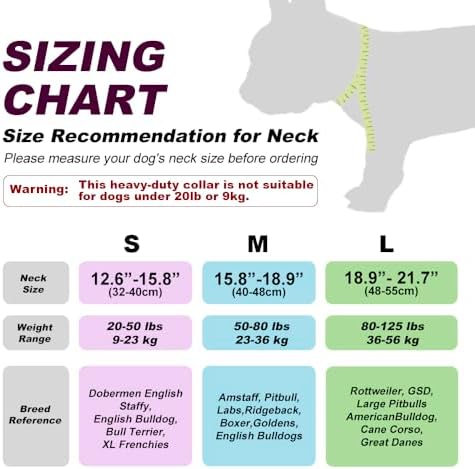 TSPRO Heavy Duty Thick Dog Collar with Metal Buckle for Medium Dogs