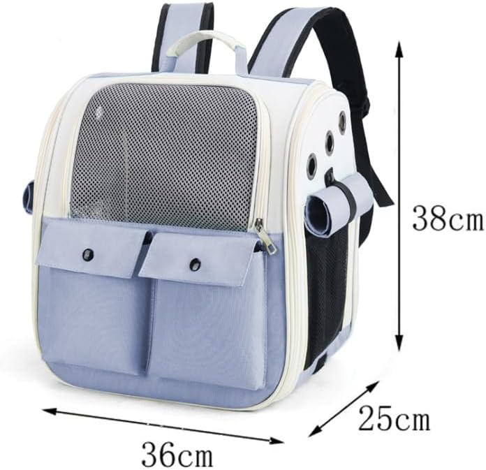 Cat Backpack Carrier for Cats and Small Dogs Small Animal (Blue)