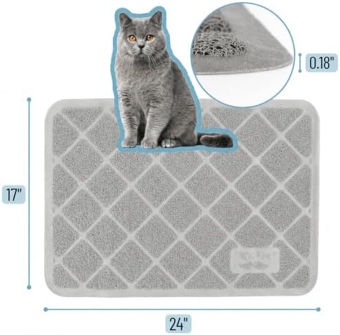 Mr. Pen- Large Cat Litter Mat, 17”X24”, Gray