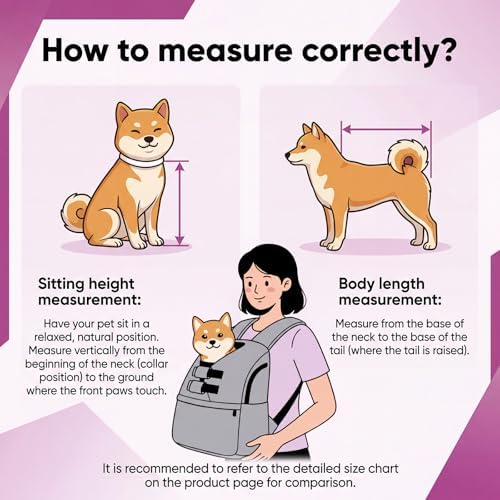 Dog Carrier Sling for Small Dogs, Front Dog Carrier Backpack with Adjustable Fit, Hands-Free Pet Sling Carrier with Removable Washable Mat, Padded Shoulder Straps & Waist Support for Puppies and Cats