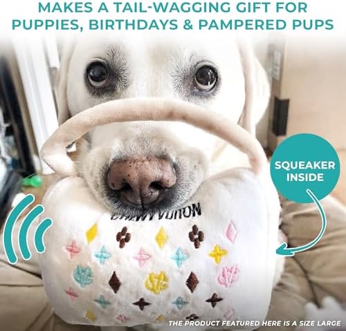 Haute Diggity Dog Chewy Vuiton Handbag Plush Dog Toy, Designer Parody Toy