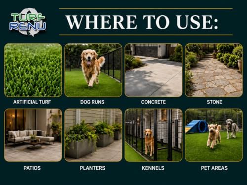 Artificial Turf Pet Stain & Odor Removal Cleaner, 32 oz Hydro Sprayer, Enzymatic Artificial Grass Cleaner for Dog Urine, Kennels & Outdoor Surfaces
