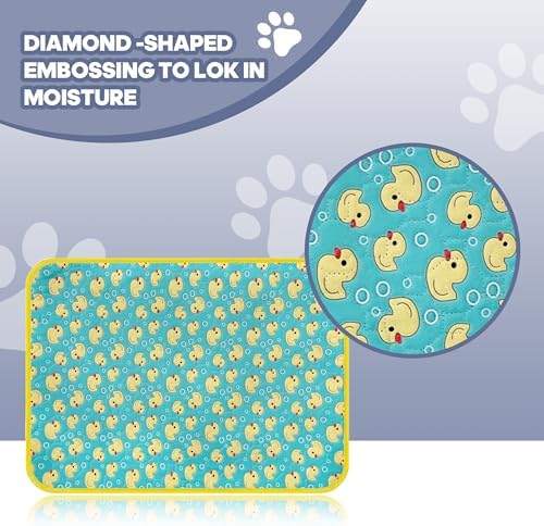 2'Pcs Washable Pee Pads, Reusable Puppy Pet Training Pads, Waterproof Dog Crate, Whelping Pad, Non-Slip Protects Against Urine Leakage Green Large